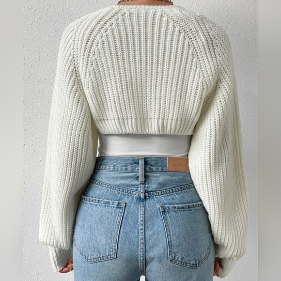 Easy Days Open Front Cardigan - White - Picture 5 of 5